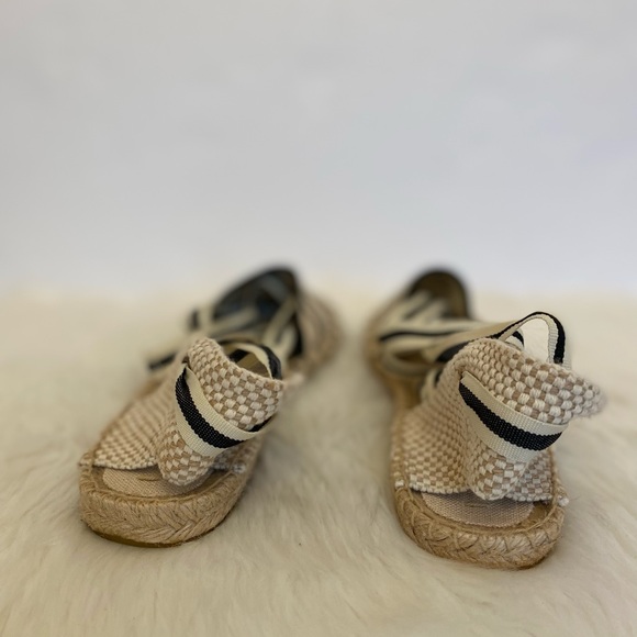 Soludos Lace Up Striped Espadrille Sandals Size 10 - Picture 8 of 11